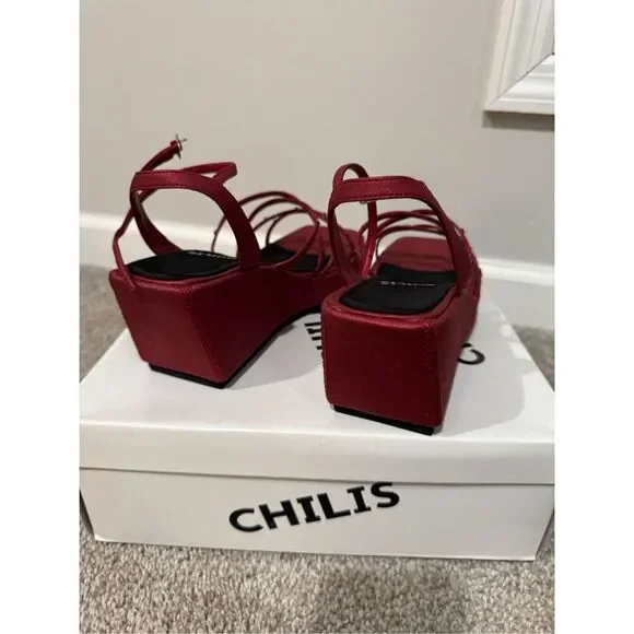 Vintage Chili’s Women's Peep Toe Platform Wedge Sandals - Size 8 - New in Box - Picture 5 of 10